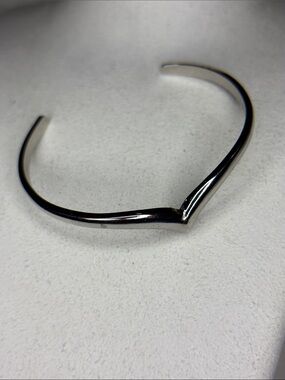 Avon Silver V-Accent Open Cuff Bracelet